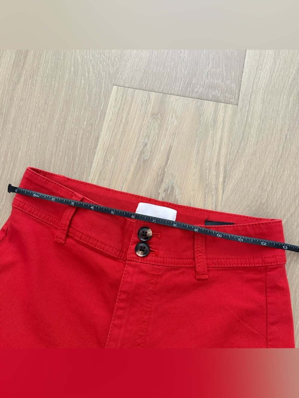 H&M Canvas Trousers Red Wide Leg Pants Jeans Size 2 New July Summer Straight Leg - Picture 14 of 16